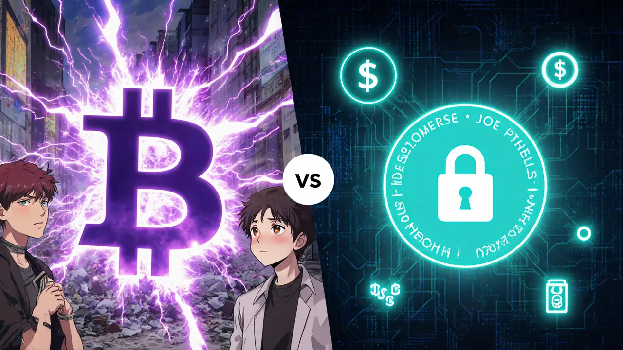 Comparaison visuelle entre le Bitcoin légal et une CBDC, vue par un commerçant salvadorien.