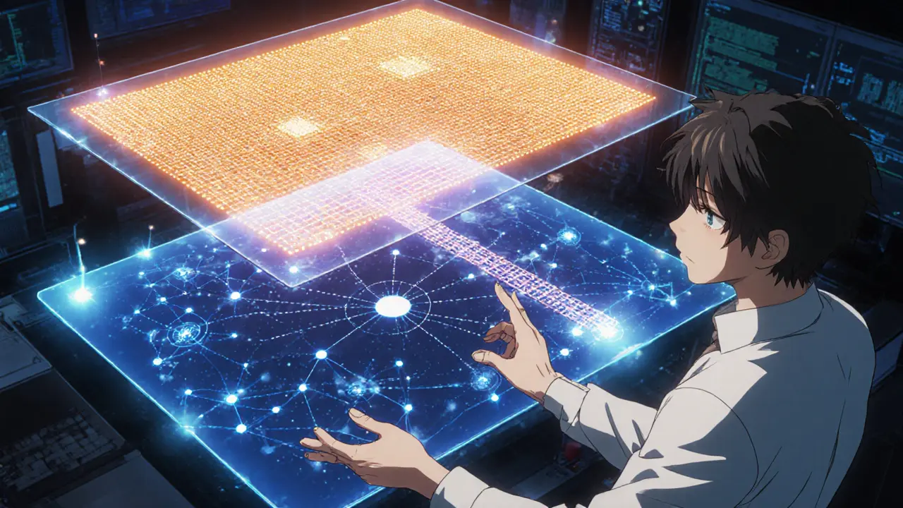 Développeur anime montre l’architecture à deux chaînes de CrossFi avec Cosmos et EVM.