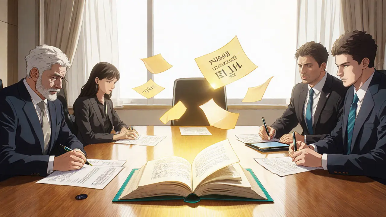 Réunion législative avec le ministre et le vice‑gouverneur signant la loi 14.