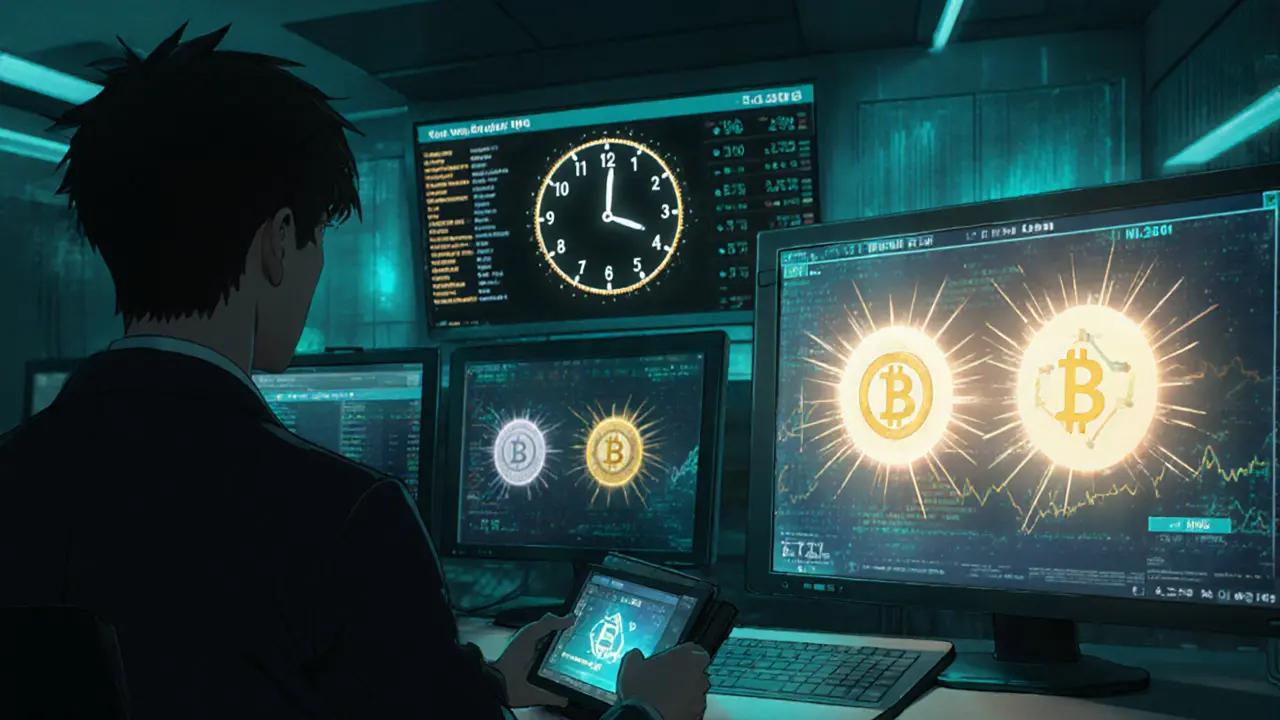 Opérateur Binance surveillant le compte à rebours du swap BNX → FORM.