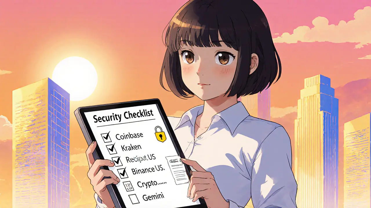 Protagoniste anime consultant une checklist de sécurité montrant les échanges fiables.
