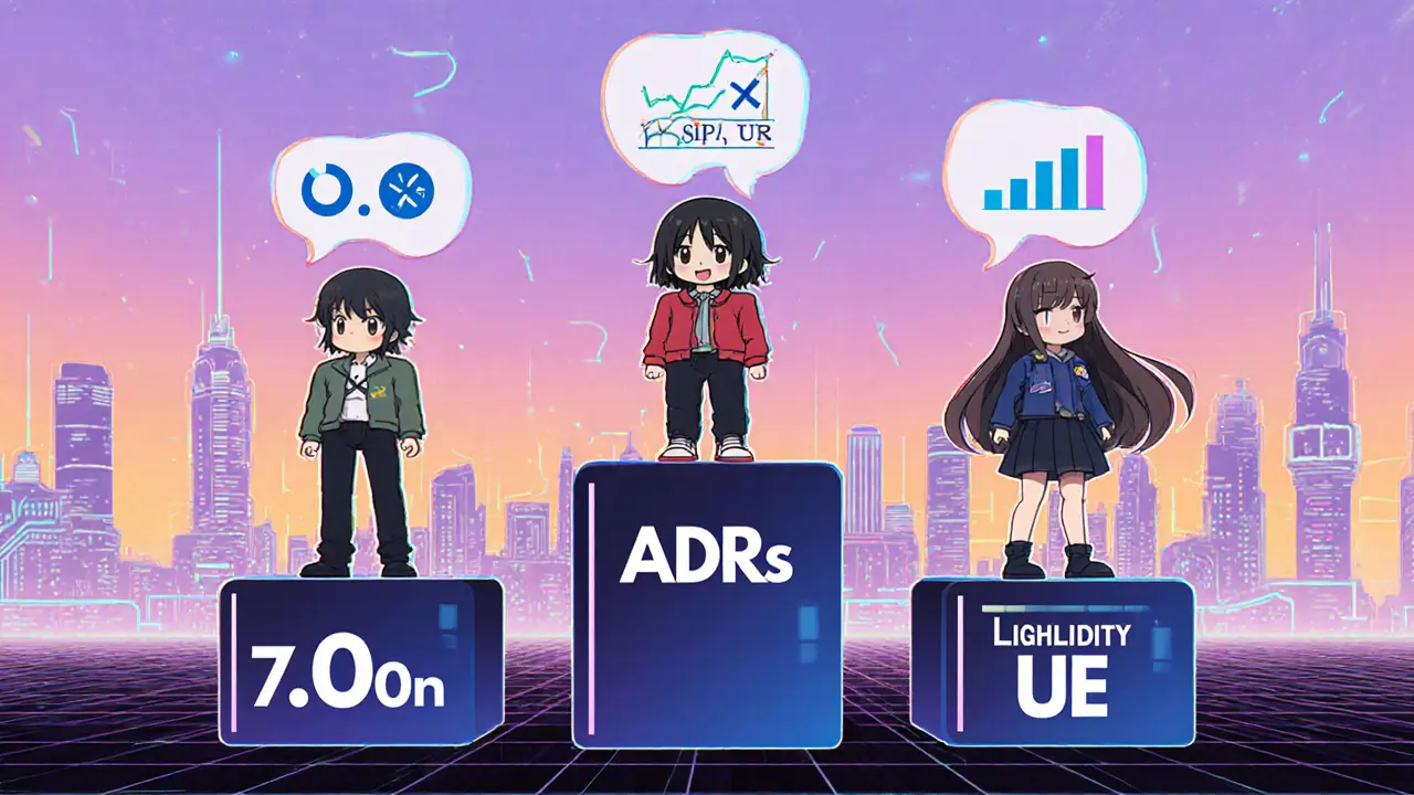 Comparaison anime des tokens ABTon, ADR et token UE avec icônes de fractionnalité et droits de vote.
