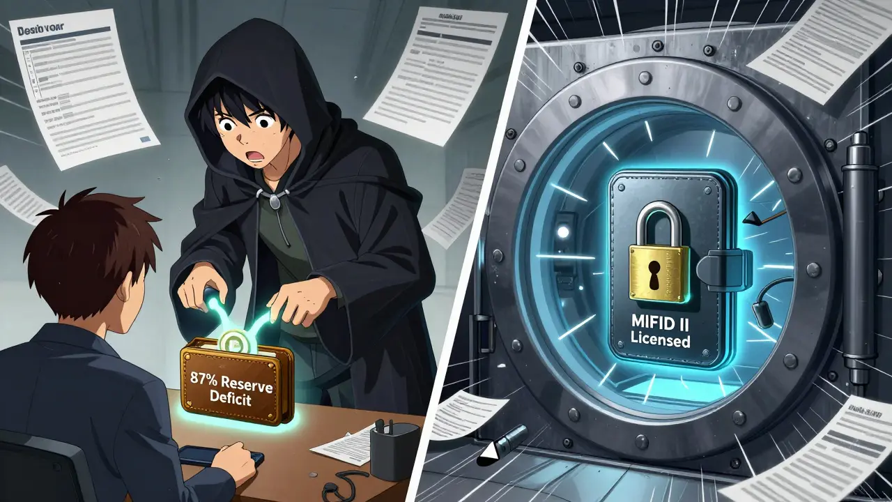 Un pirate dérobe des crypto dans un portefeuille chaud, tandis qu&#039;un portefeuille sécurisé reste protégé dans une banque certifiée.