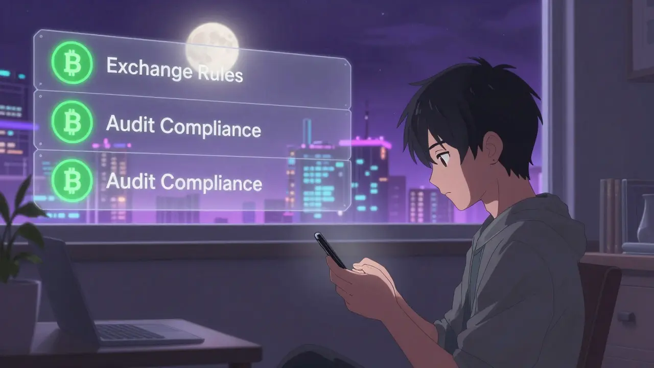 Un utilisateur utilise MetaMask sous la lune, séparé d'un monde DeFi par des barrières réglementaires.