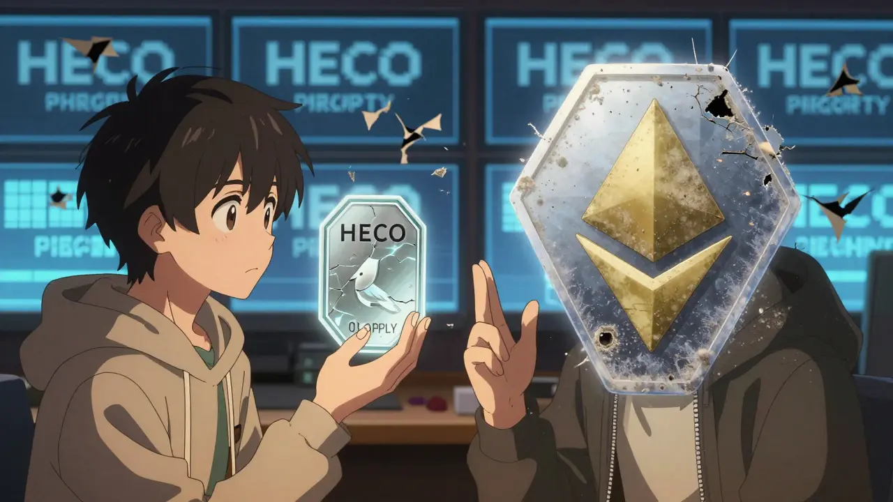 Deux jetons BIRD identiques, l'un sur HECO et l'autre sur Ethereum, tandis qu'un trader réalise qu'ils sont tous deux morts.