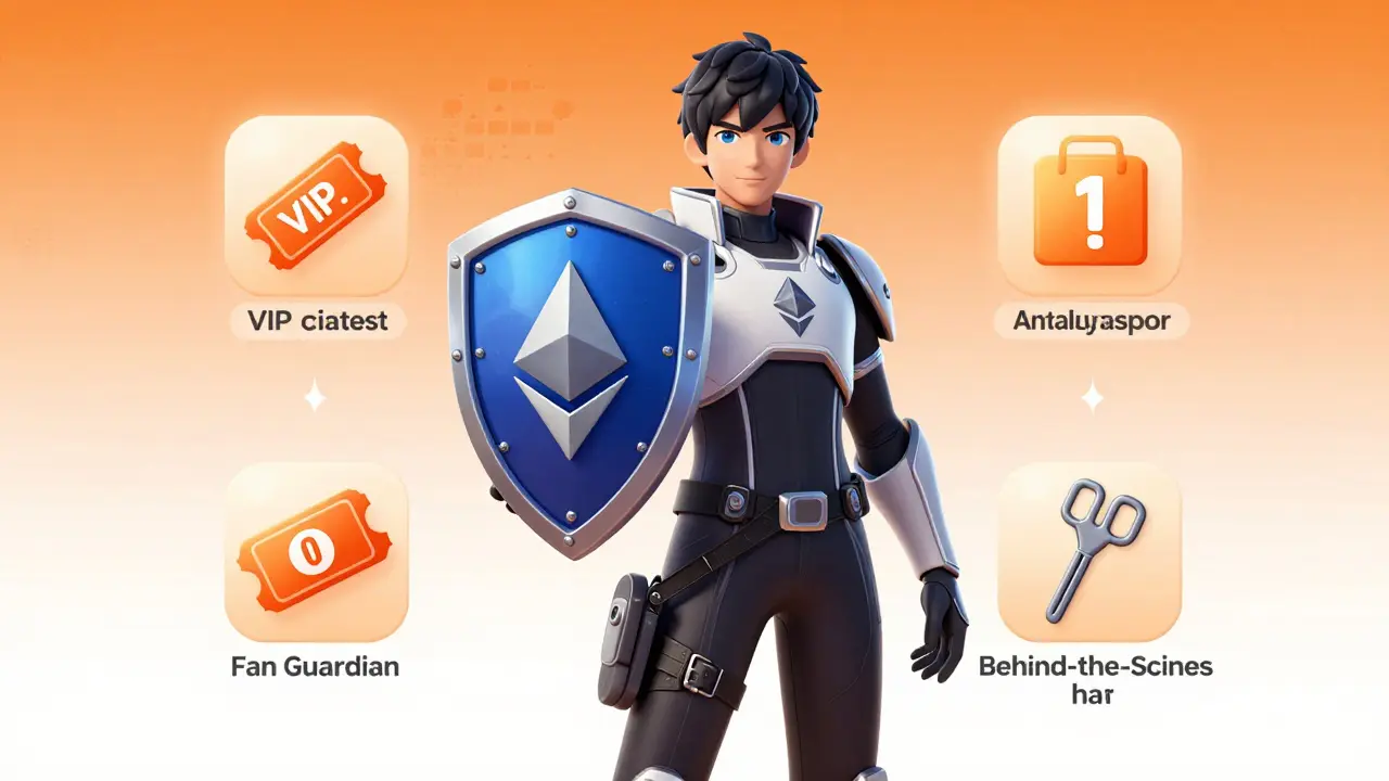 Avatar de gardien tenant un bouclier avec les avantages exclusifs du jeton AKREP