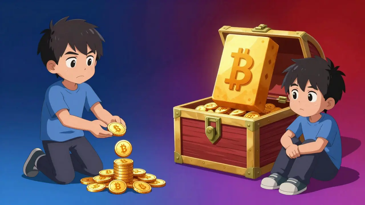 Comparaison visuelle anime entre revenus stables PPS et risqués PPLNS