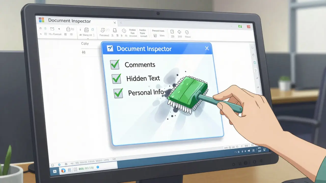 Interface de nettoyage de document supprimant les données personnelles et révisions