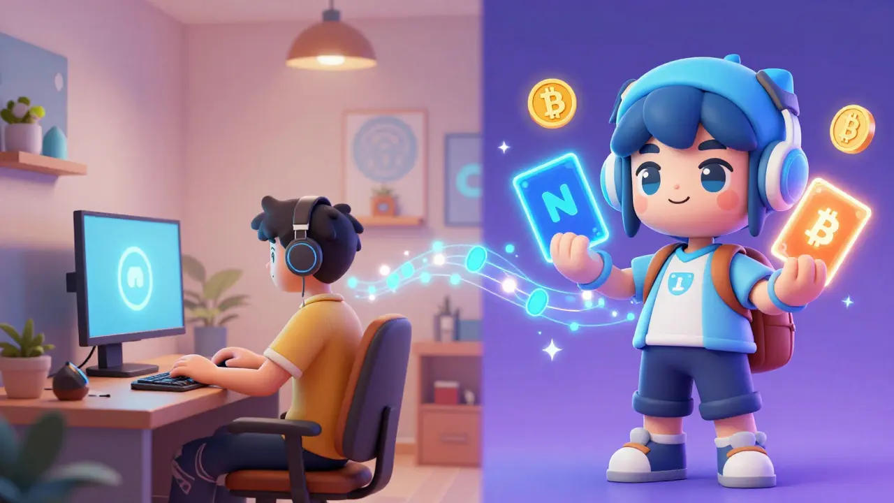 Joueur connecté à l'écosystème Web3 et aux NFT