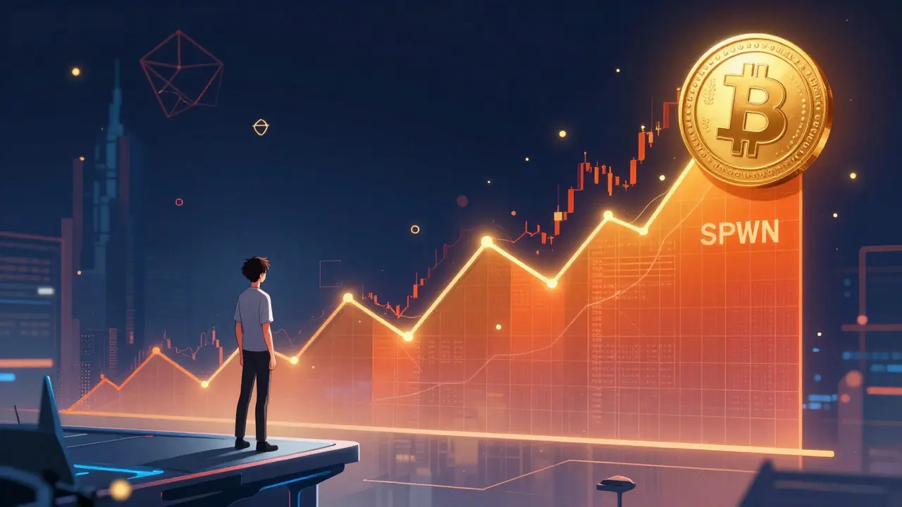 Graphique de croissance boursière montant vers le ciel dans un style numérique