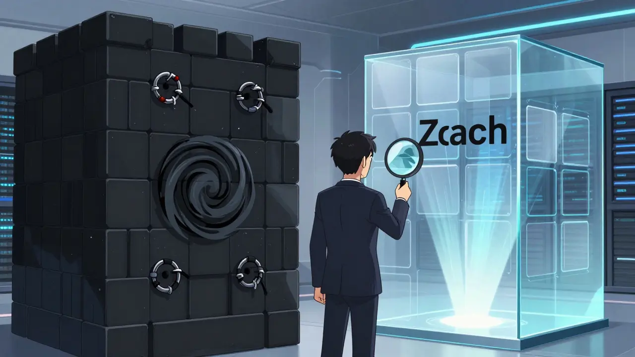 Représentation visuelle de la confidentialité de Monero et Zcash avec un régulateur