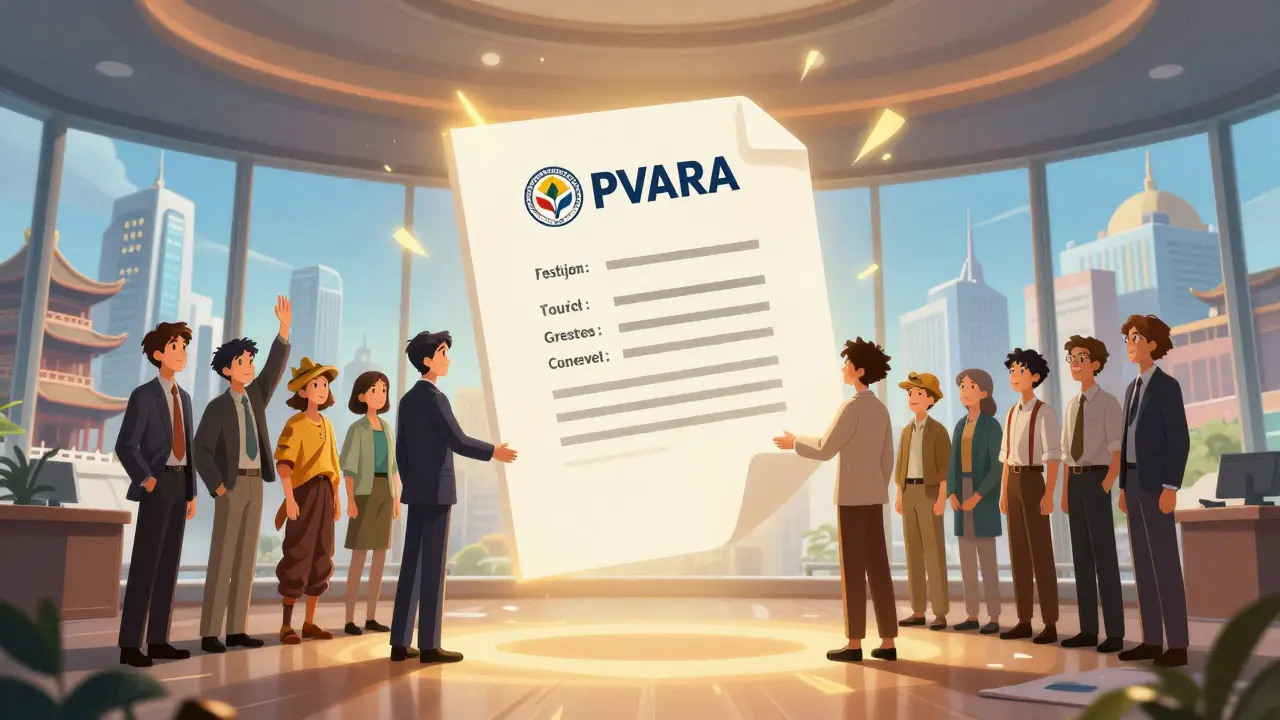 Scène anime symbolisant l'approbation réglementaire PVARA et la coopération