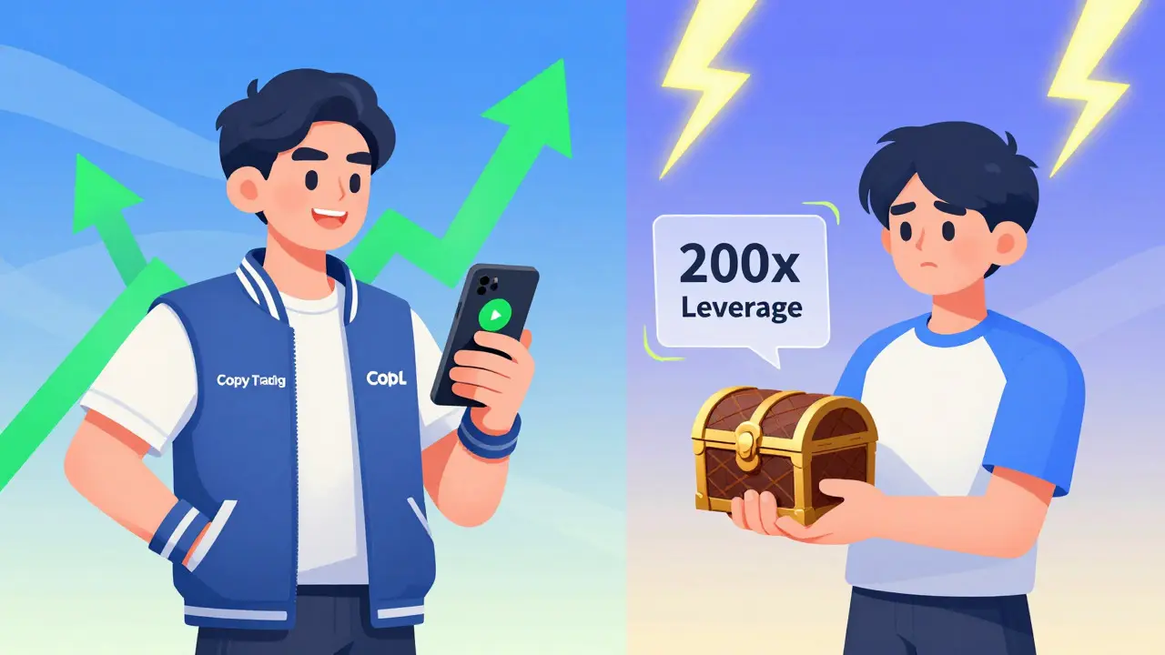 Comparaison anime entre copy trading facile et levier risqué