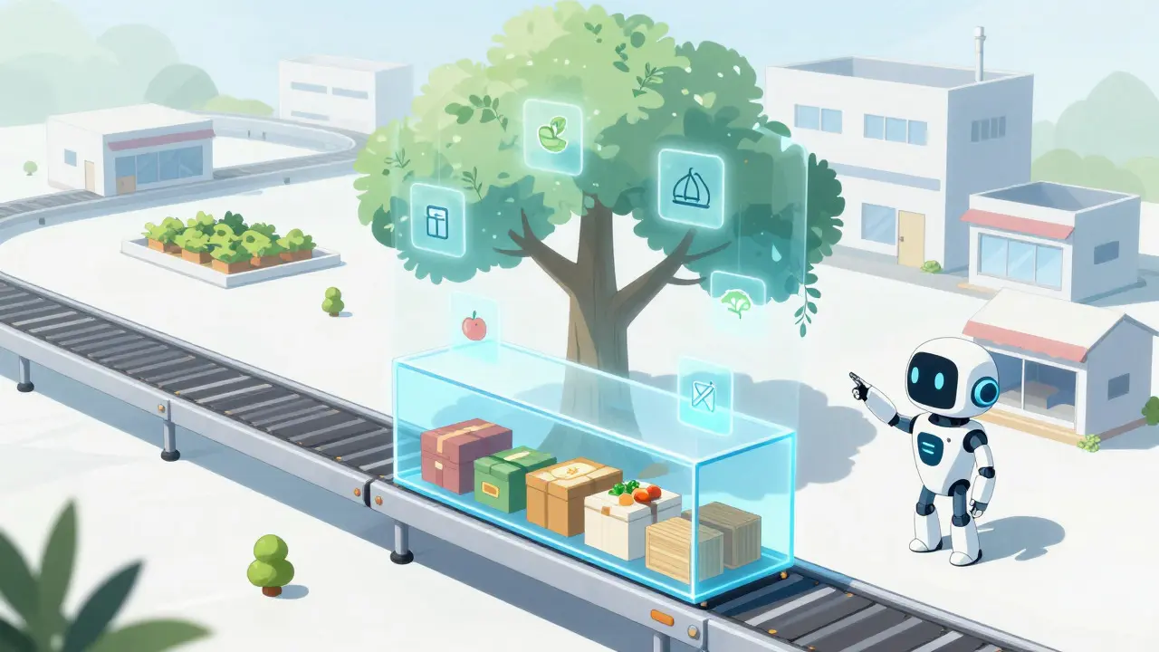 Robot vérifiant l'intégrité d'une chaîne logistique via un arbre de données holographique