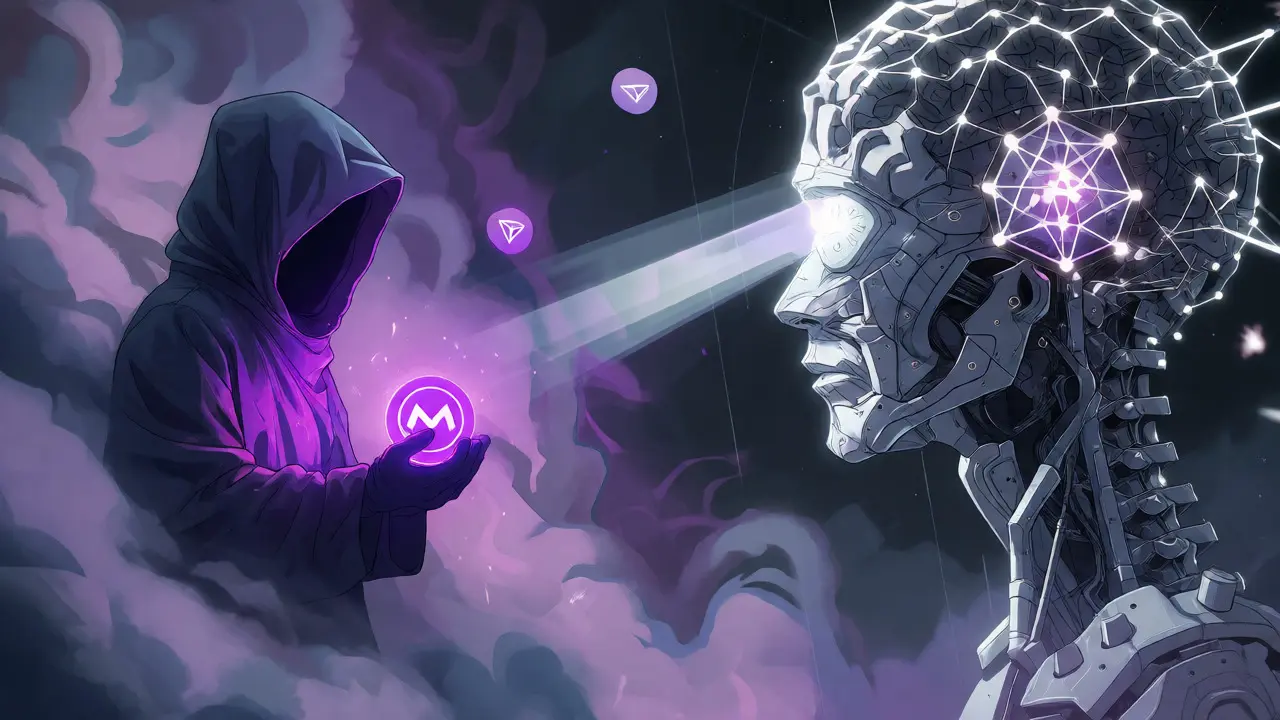 Conflit visuel entre confidentialité des cryptos et intelligence artificielle