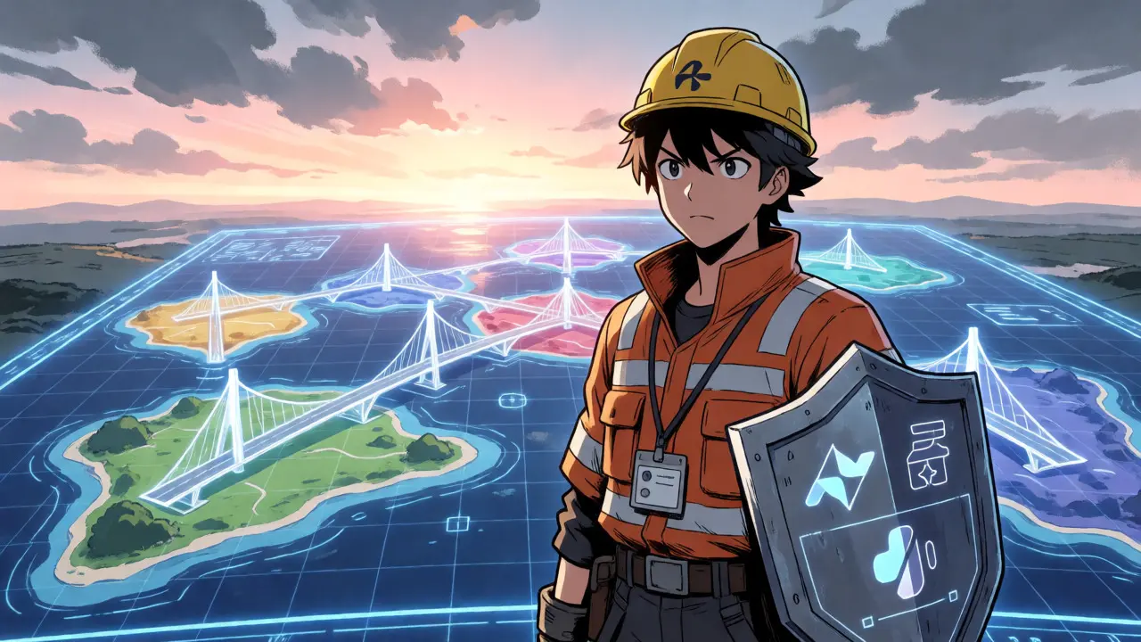 Illustration anime d'un ingénieur devant la feuille de route futuriste de Genshiro.